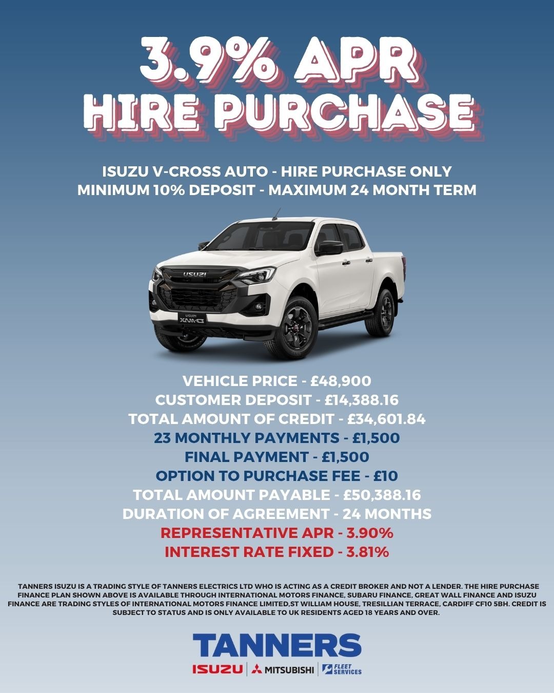 NEW V-CROSS FINANCE OFFERS