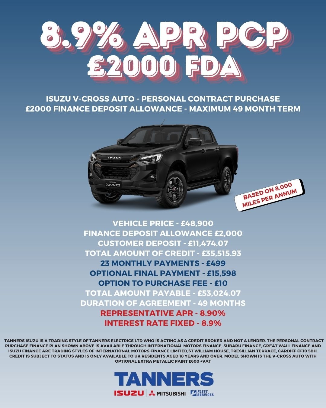 NEW V-CROSS FINANCE OFFERS